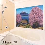 しだれ桜と富士山(銭湯画)