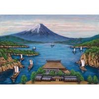 屋敷と富士山(銭湯画)